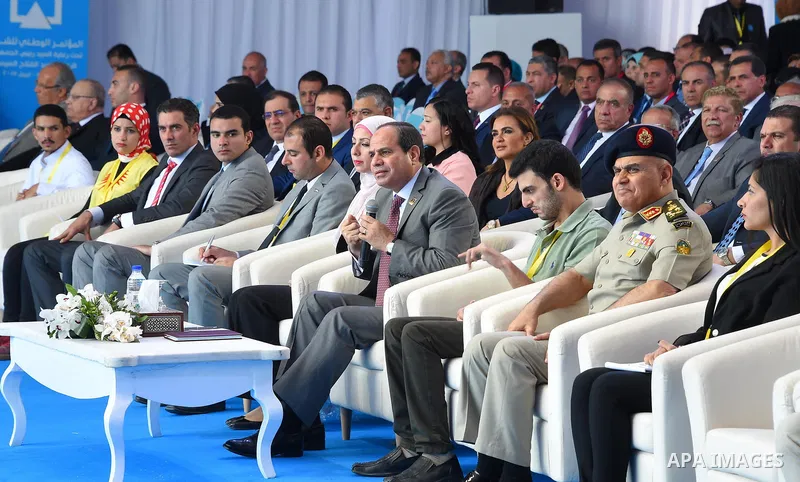 Egyptian President Abdel Fattah al-Sisi, attends the Third Youth Conference, in Ismailia, Egypt, on April 26, 2017. Photo by Egyptian President Office
