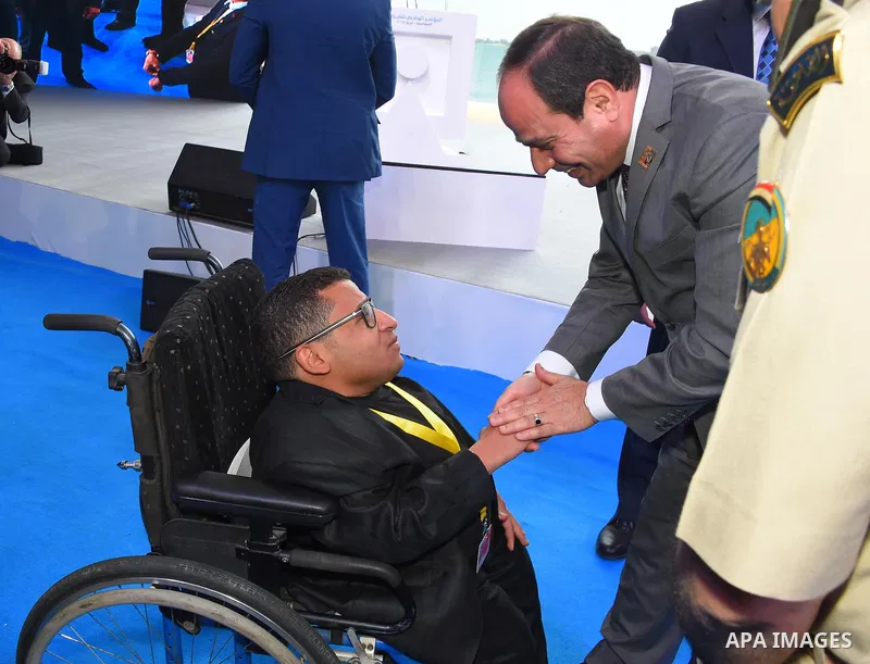Egyptian President Abdel Fattah al-Sisi, attends the Third Youth Conference, in Ismailia, Egypt, on April 26, 2017. Photo by Egyptian President Office
