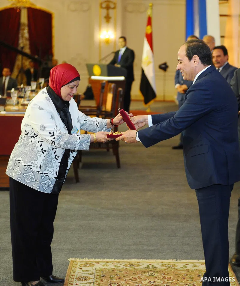 Egyptian President Abdel Fattah al-Sisi attends the of ceremony to mark International Workers' Day or "Labour Day" in Cairo, Egypt, on April 30, 2017. Photo by Egyptian President Office