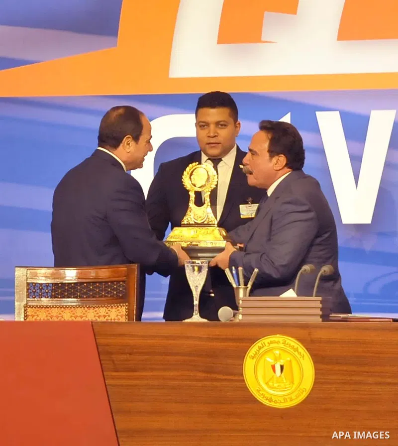 Egyptian President Abdel Fattah al-Sisi attends the of ceremony to mark International Workers' Day or "Labour Day" in Cairo, Egypt, on April 30, 2017. Photo by Egyptian President Office