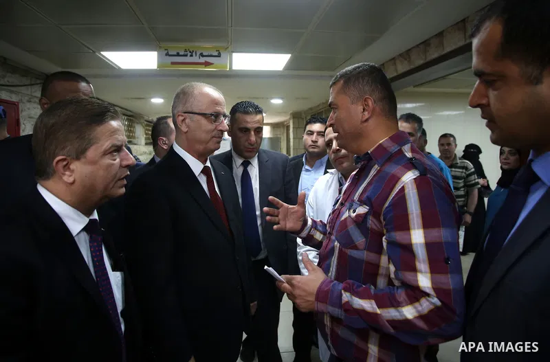 Palestinian Prime Minister Rami Hamdallah visits Rafidia Hospital, in the West bank city of Nablus on May 3, 2017. Photo by Prime Minister Office