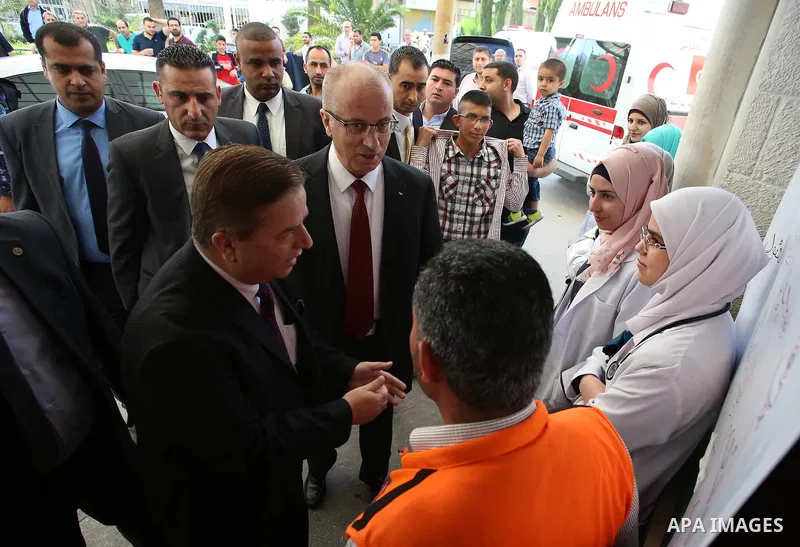 Palestinian Prime Minister Rami Hamdallah visits Rafidia Hospital, in the West bank city of Nablus on May 3, 2017. Photo by Prime Minister Office
