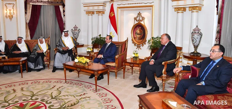 First Deputy Prime Minister and Minister of Foreign Affairs of Kuwait in Kuwait City on May 07, 2017. Photo by Egyptian President Office