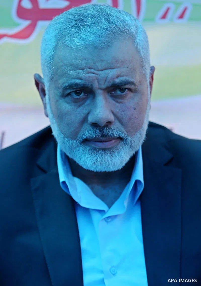 Newly elected Hamas chief, Ismail Haniya,visits protesters taking part in a sit-in in support of Palestinian hunger-striking prisoners held in Israeli jails, on May 8, 2017, in Gaza City. Photo by Ashraf Amra