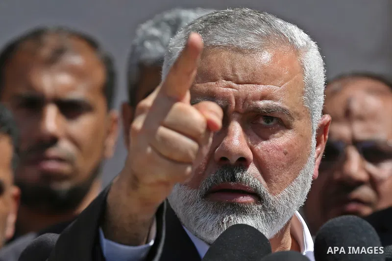 Ismail Haniyeh, leader of Hamas, gives delivers an address during a press conference in Gaza City on May 11, 2017, in which the group announced the arrest of the suspected murderer of one of its key military commanders,...