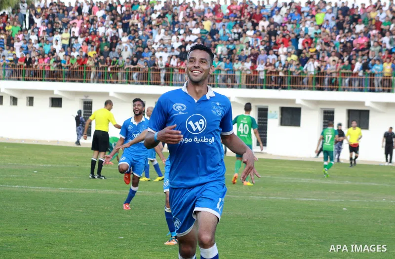 Palestinian Shabab Rafah football club players celebrate after beating Khadamat Rafah football club during the final match of the Gaza Cup at Yarmouk stadium in Gaza City, on May 12, 2017. Photo by Ali Hamad