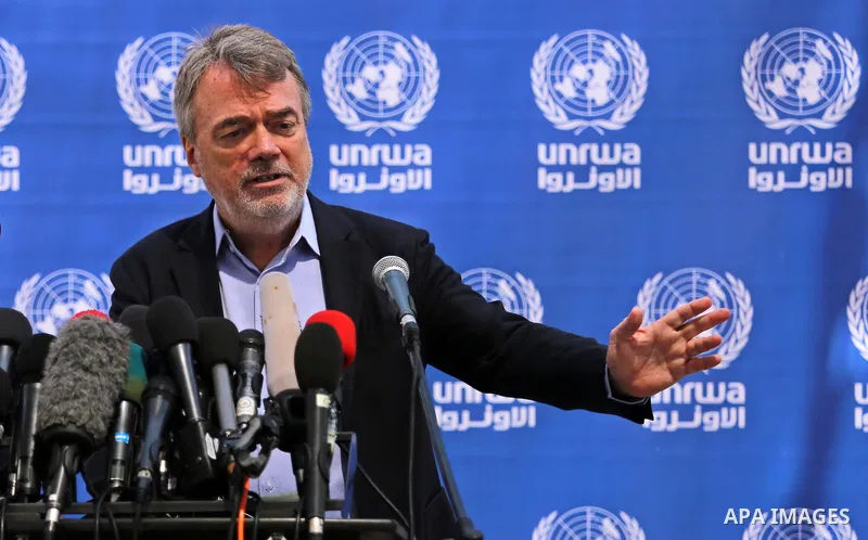 Director of UNRWA operations in Gaza Bo Shack, speaks during a press conference, in Gaza city, on May 17, 2017. Photo by Ashraf Amra