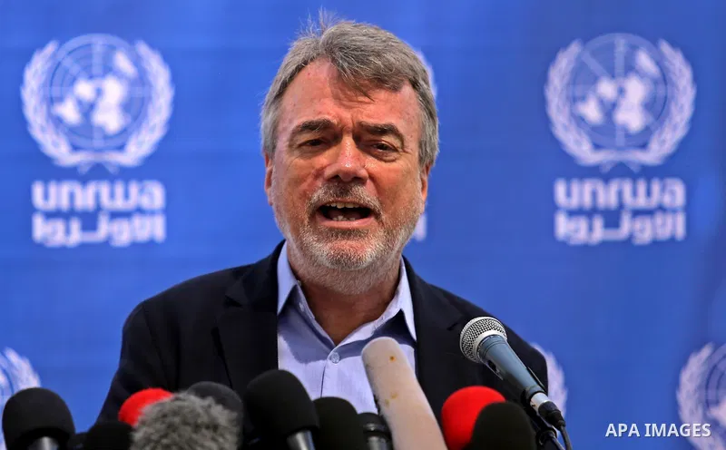 Director of UNRWA operations in Gaza Bo Shack, speaks during a press conference, in Gaza city, on May 17, 2017. Photo by Ashraf Amra