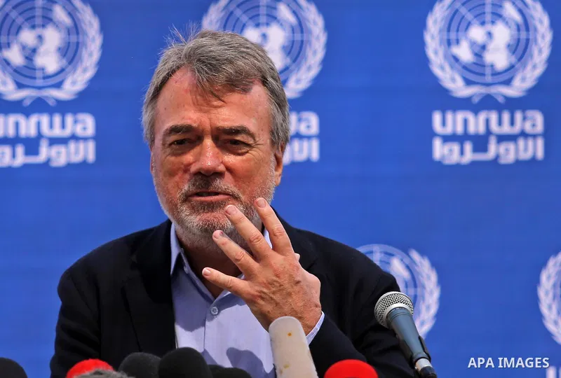 Director of UNRWA operations in Gaza Bo Shack, speaks during a press conference, in Gaza city, on May 17, 2017. Photo by Ashraf Amra