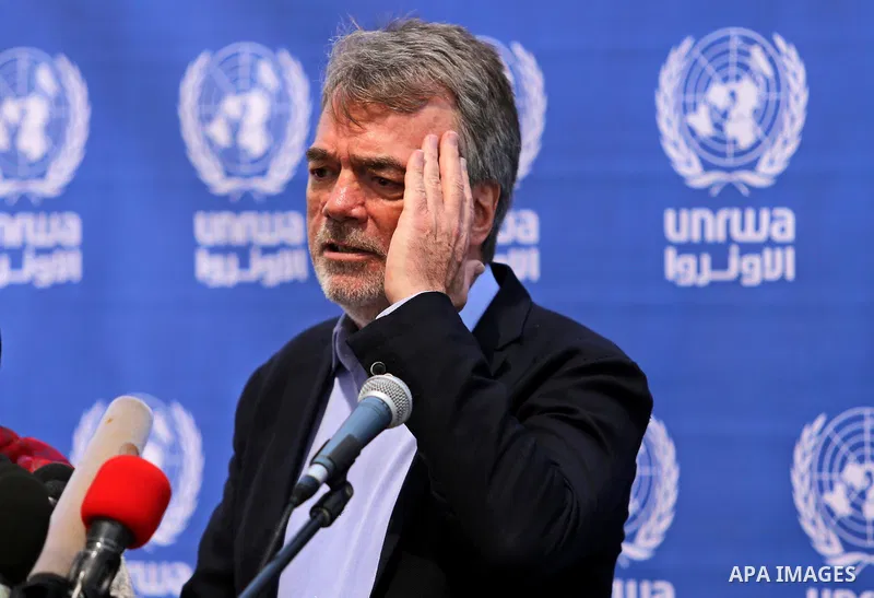 Director of UNRWA operations in Gaza Bo Shack, speaks during a press conference, in Gaza city, on May 17, 2017. Photo by Ashraf Amra