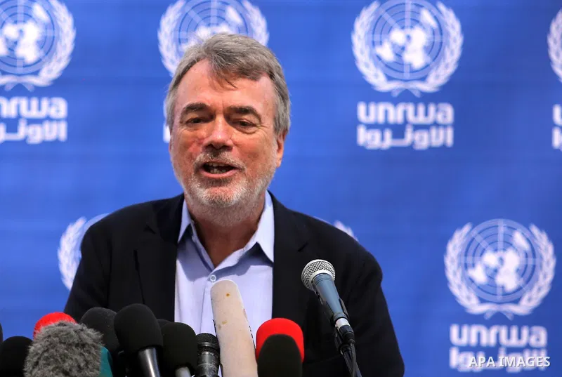 Director of UNRWA operations in Gaza Bo Shack, speaks during a press conference, in Gaza city, on May 17, 2017. Photo by Ashraf Amra
