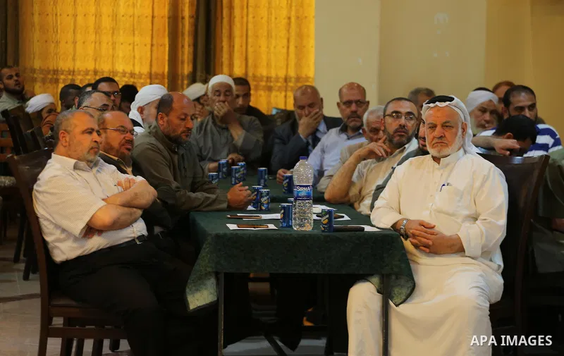 Palestinians attend a ceremony organized by Dar al-Quran and Sunnah, in Gaza city on May 24, 2017. Photo by Mohammed Asad