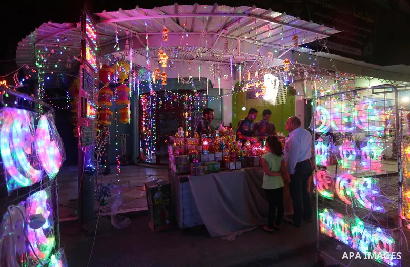 A Palestinian vendor sells traditional lanterns known in Arabic as "Fanous" at his shop on the Muslim holy fasting month of Ramadan on Gaza city on May 28, 2017. Ramadan is sacred to Muslims because it is during that mon...