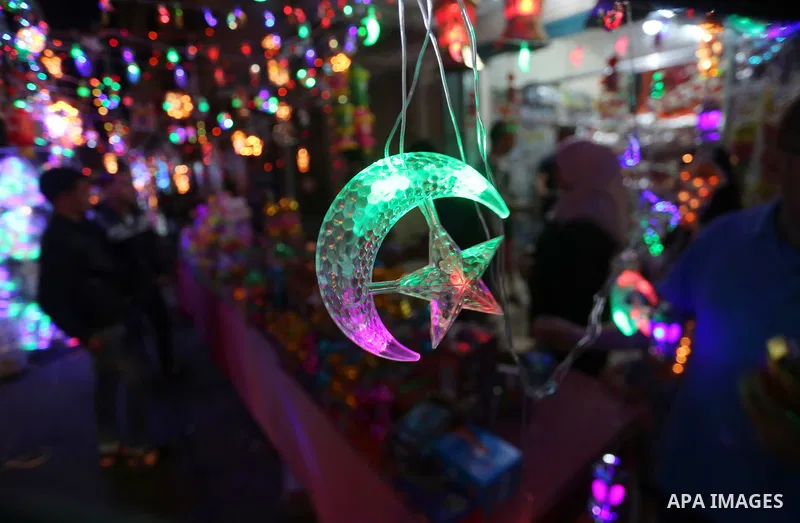A Palestinian vendor displays traditional lanterns known in Arabic as "Fanous" at his shop on the Muslim holy fasting month of Ramadan on Gaza city on May 28, 2017. Ramadan is sacred to Muslims because it is during that...