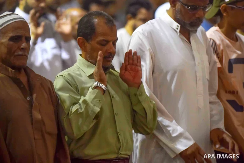 Egyptian worshipers perform take part in an evening prayer "Taraweeh", at Amr Ibn al-Aas mosque, in Cairo on May 30, 2017. Ramadan is sacred to Muslims because it is during that month that tradition says the Koran was re...