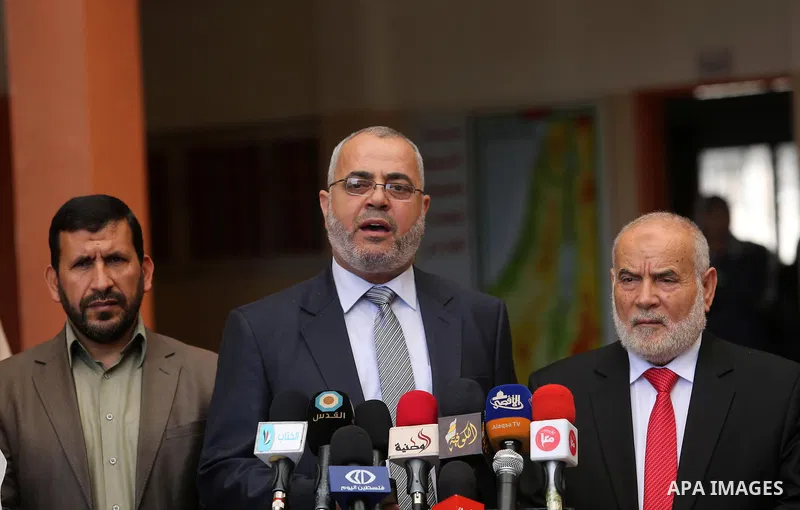 A head of Education and Culture Sector in Gaza Kamal Abu Aoun speaks during a press conference on the first day of high school exams, known as "Tawjihi", in Gaza city on June 03, 2017. More than 72,000 students in the We...