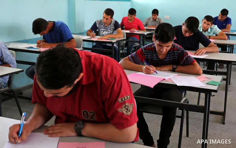 Palestinian students sit for their final high school exams, known as "Tawjihi" in Gaza city on June 03, 2017. More than 72,000 students in the West Bank and Gaza Strip start Saturday their Tawjihi exam that qualifies the...