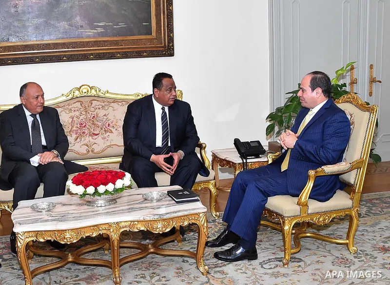 Egyptian President Abdel Fattah al-Sisi meets with Ibrahim Ahmed Abd al-Aziz Ghandour, Minister for Foreign Affairs of Sudan, in Cairo, Egypt, on June 03, 2017. Photo by Egyptian President Office