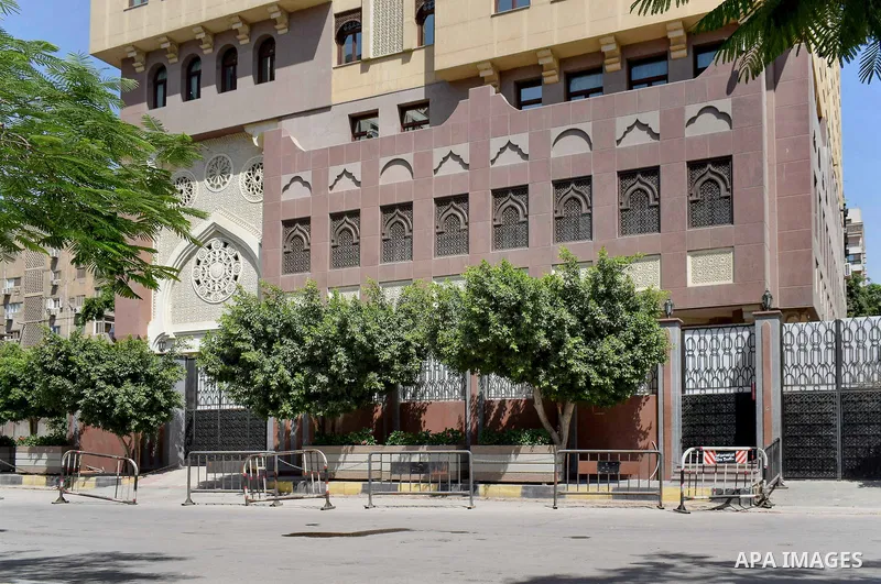 A picture taken on June 5, 2017 shows a general view of the Embassy of Qatar in Cairo, Egypt. Egypt, Saudi Arabia, Bahrain, and United Arab Emirates have cut of diplomatic ties with Qatar. Egypt and The three Gulf countr...