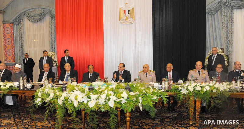 Egyptian President Abdel-Fattah al-Sisi speaks during a breakfast to mark the anniversary the victory of the Tenth of Ramadan, during the Muslim holy month of Ramadan, in Cairo, on June 06, 2017. Photo by Egyptian Presid...