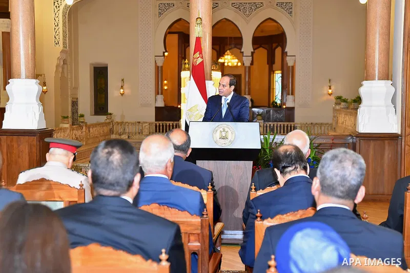 Egyptian President Abdel Fattah al-Sisi holds a joint press conference with President of Burkina Faso, Roch Marc Christian Kabore in Cairo, Egypt, on June 07, 2017. Photo by Egyptian President Office