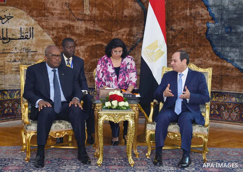 Egyptian President Abdel Fattah al-Sisi meets with President of Burkina Faso, Roch Marc Christian Kabore, in Cairo, Egypt, on June 07, 2017. Photo by Egyptian President Office