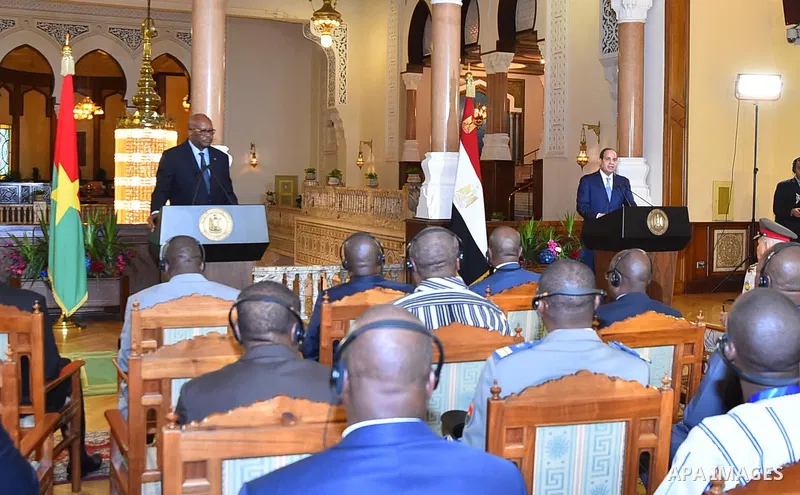 Egyptian President Abdel Fattah al-Sisi holds a joint press conference with President of Burkina Faso, Roch Marc Christian Kabore in Cairo, Egypt, on June 07, 2017. Photo by Egyptian President Office