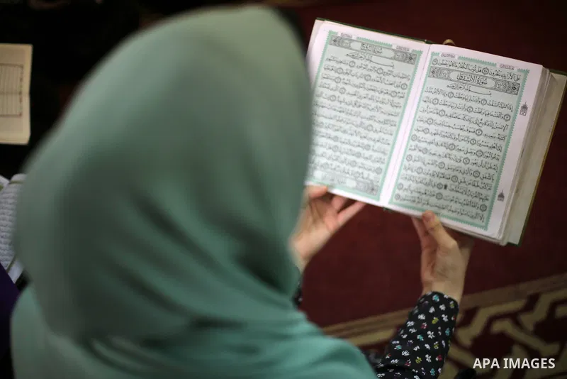 Palestinian girls attend a lesson of Koran, Islam's holiest book on the Muslim holy fasting month of Ramadan, at Dar Al Ketab and Sunna in Gaza city, on June 12, 2017. Ramadan is sacred to Muslims because it is during th...