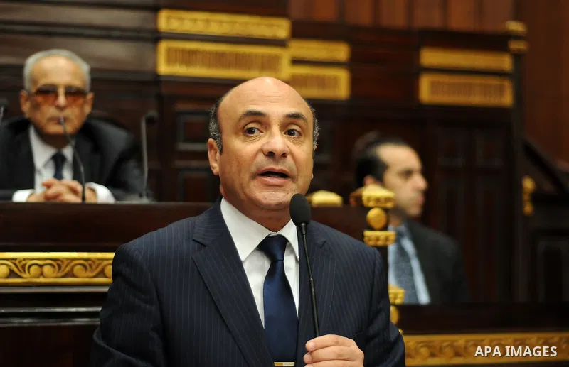 Members of legislative committee in Egypt's parliament attend a meeting to discuss a government agreement to hand over two Red Sea islands Tiran and Sanafir to Saudi Arabia, in Cairo, Egypt, on June 12, 2017. Photo by St...