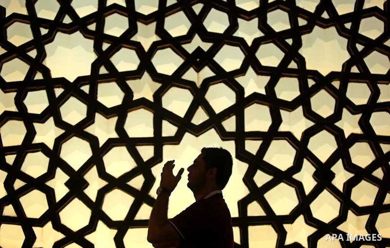 A Palestinian man prays at Khalidi mosque on the Muslim holy fasting month of Ramadan, in Gaza city on June 13, 2017. Ramadan is sacred to Muslims because it is during that month that tradition says the Koran was reveale...