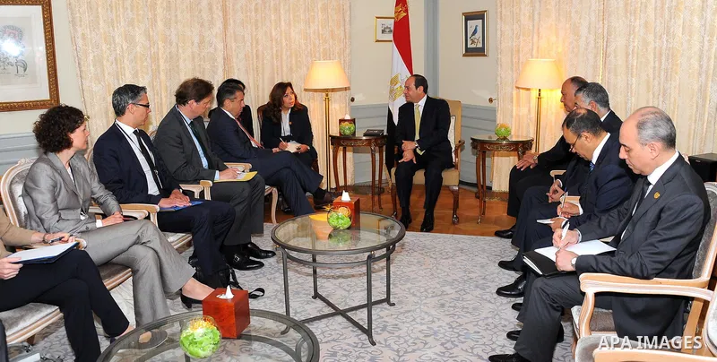 Egyptian President Abdel Fattah al-Sisi meets with German Foreign Minister Sigmar Gabriel in Berlin on June 13, 2017. Photo by Egyptian President Office
