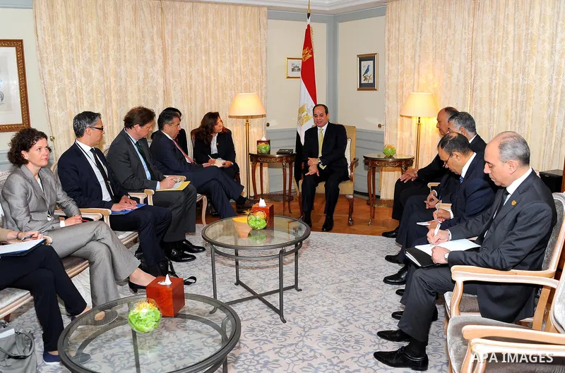Egyptian President Abdel Fattah al-Sisi meets with German Foreign Minister Sigmar Gabriel in Berlin on June 13, 2017. Photo by Egyptian President Office
