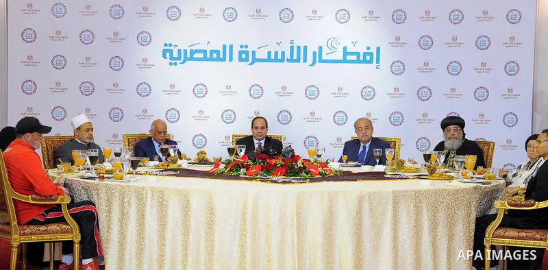 Egyptian President Abdel Fattah al-Sisi attends the breakfast of Egyptian family in Cairo, Egypt, on June 20, 2017. Photo by Egyptian President Office