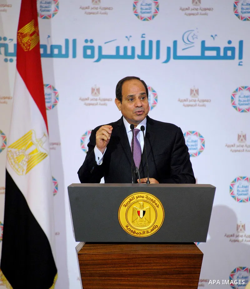 Egyptian President Abdel Fattah al-Sisi speaks during the breakfast of Egyptian family in Cairo, Egypt, on June 20, 2017. Photo by Egyptian President Office