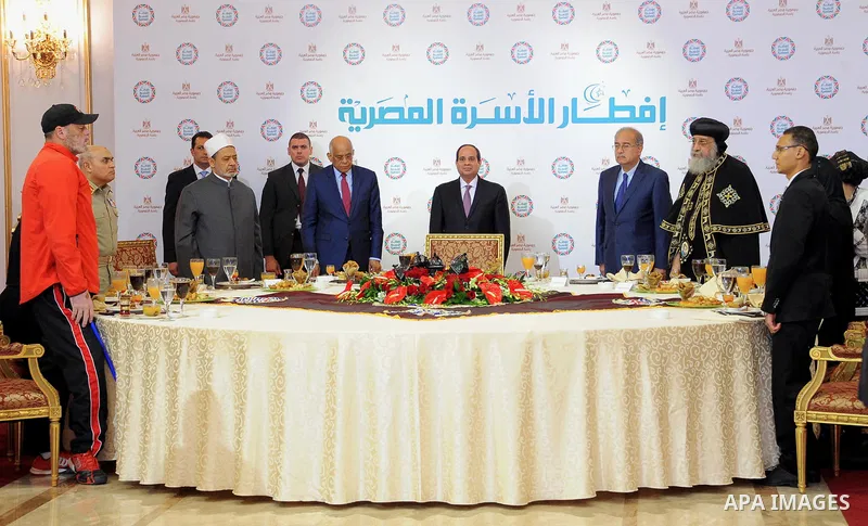 Egyptian President Abdel Fattah al-Sisi attends the breakfast of Egyptian family in Cairo, Egypt, on June 20, 2017. Photo by Egyptian President Office
