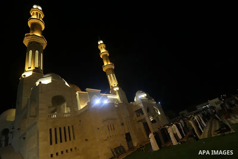 Palestinian Muslim worshippers pray overnight on July 22, 2017 at a Mosque in Gaza city on the occasion of Laylat al-Qadr which falls on the 27th day of the fasting month of Ramadan. Laylat al-Qadr, or Night of Destiny,...