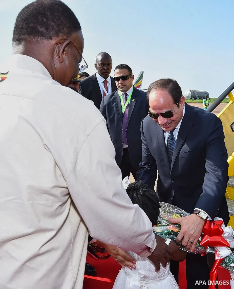Egyptian President Abdel Fattah al-Sisi takes part in the summit of the Nile Basin countries in Entebbe in Uganda, on June 22, 2017. Photo by Egyptian President Office