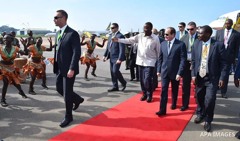 Egyptian President Abdel Fattah al-Sisi takes part in the summit of the Nile Basin countries in Entebbe in Uganda, on June 22, 2017. Photo by Egyptian President Office