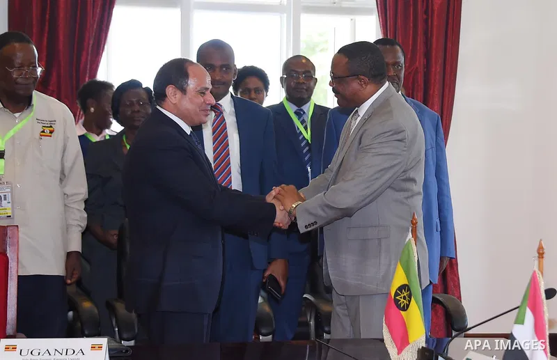 Egyptian President Abdel Fattah al-Sisi takes part in the summit of the Nile Basin countries in Entebbe in Uganda, on June 22, 2017. Photo by Egyptian President Office