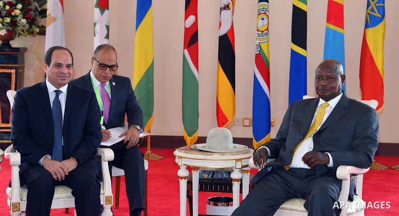 Egyptian President Abdel Fattah al-Sisi takes part in the summit of the Nile Basin countries in Entebbe in Uganda, on June 22, 2017. Photo by Egyptian President Office