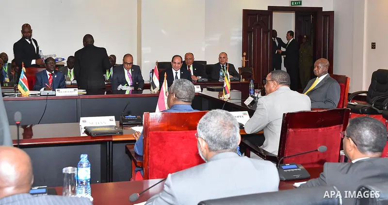 Egyptian President Abdel Fattah al-Sisi takes part in the summit of the Nile Basin countries in Entebbe in Uganda, on June 22, 2017. Photo by Egyptian President Office