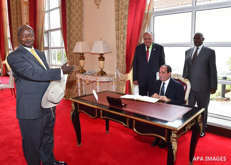 Egyptian President Abdel Fattah al-Sisi takes part in the summit of the Nile Basin countries in Entebbe in Uganda, on June 22, 2017. Photo by Egyptian President Office