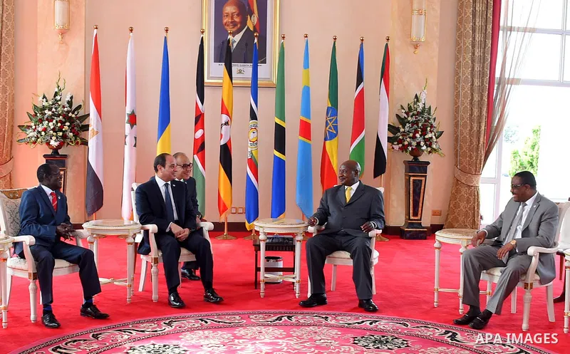 Egyptian President Abdel Fattah al-Sisi takes part in the summit of the Nile Basin countries in Entebbe in Uganda, on June 22, 2017. Photo by Egyptian President Office