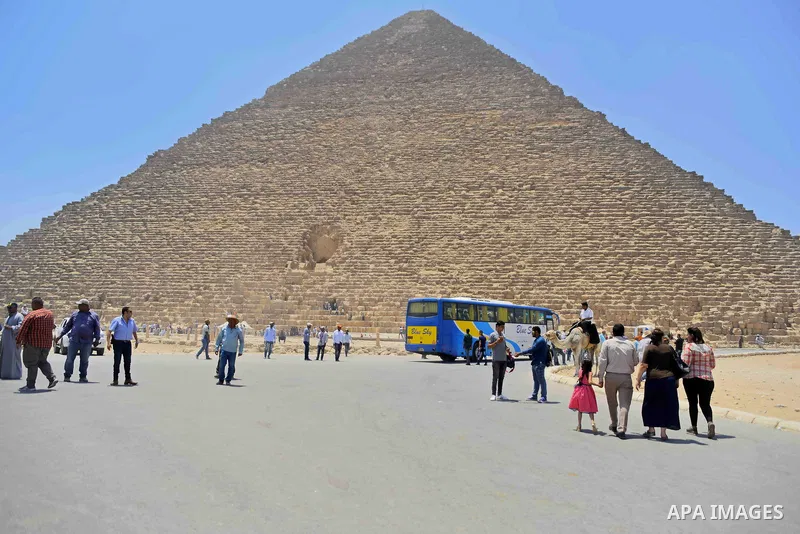 Egyptians celebrate on the third day of Eid al-Fitr holiday at Giza pyramids, which marks the end of the Muslim holy month of Ramadan, in Cairo June 27, 2017. Photo by Amr Sayed