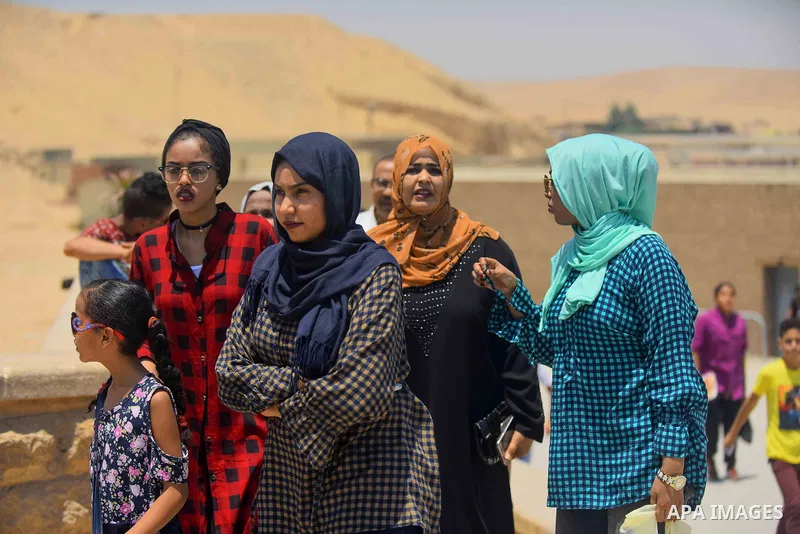Egyptians celebrate on the third day of Eid al-Fitr holiday at Giza pyramids, which marks the end of the Muslim holy month of Ramadan, in Cairo June 27, 2017. Photo by Amr Sayed