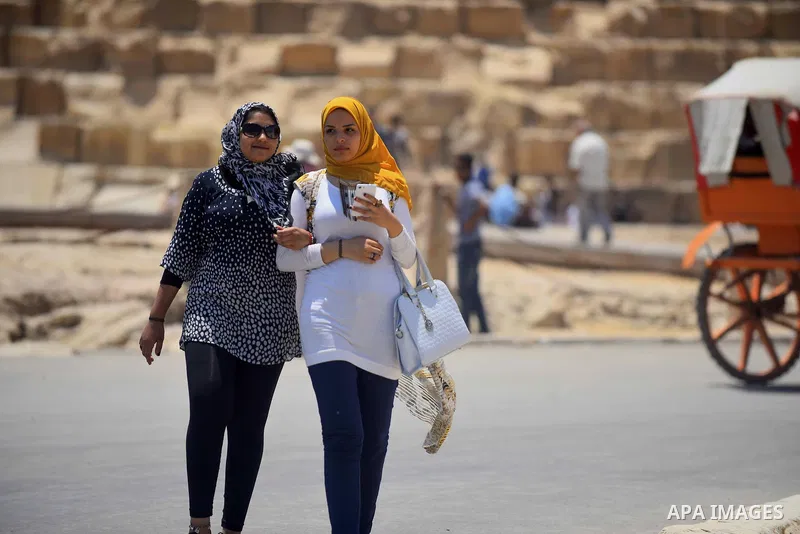Egyptians celebrate on the third day of Eid al-Fitr holiday at Giza pyramids, which marks the end of the Muslim holy month of Ramadan, in Cairo June 27, 2017. Photo by Amr Sayed