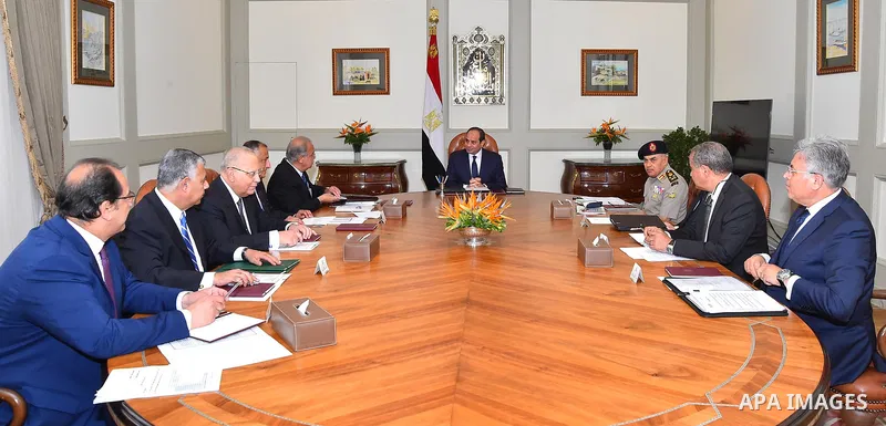 Egyptian President Abdel Fattah al-Sisi chairs a meeting, in Cairo, Egypt, on July 1, 2017. Photo by Egyptian President Office
