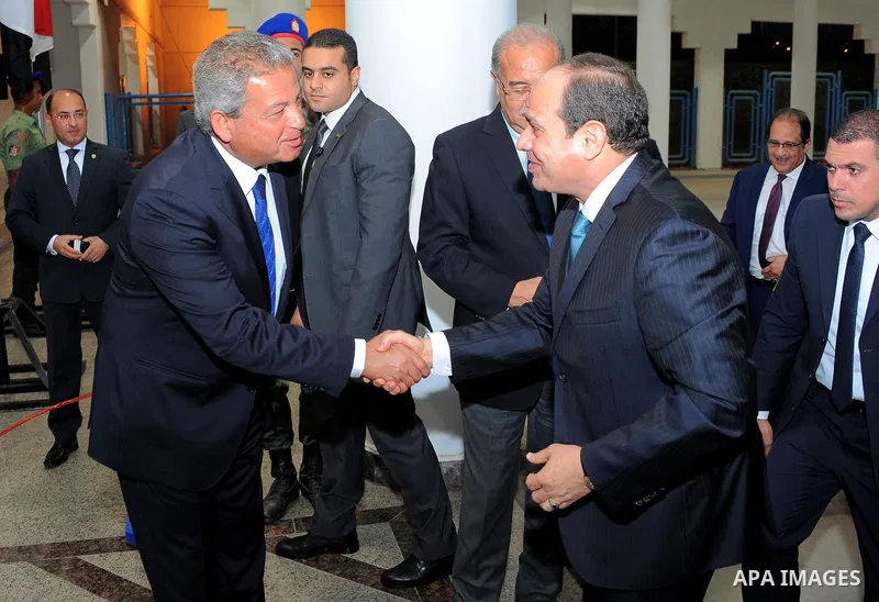 Egyptian President Abdel Fattah al-Sisi attends the opening of the World Youth Basketball Championship, in Cairo, Egypt, on July 1, 2017. Photo by Egyptian President Office