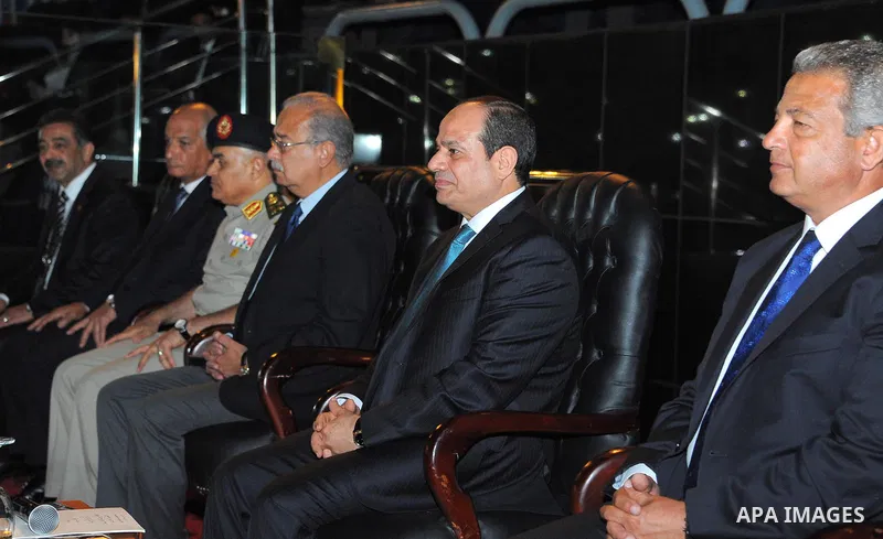 Egyptian President Abdel Fattah al-Sisi attends the opening of the World Youth Basketball Championship, in Cairo, Egypt, on July 1, 2017. Photo by Egyptian President Office