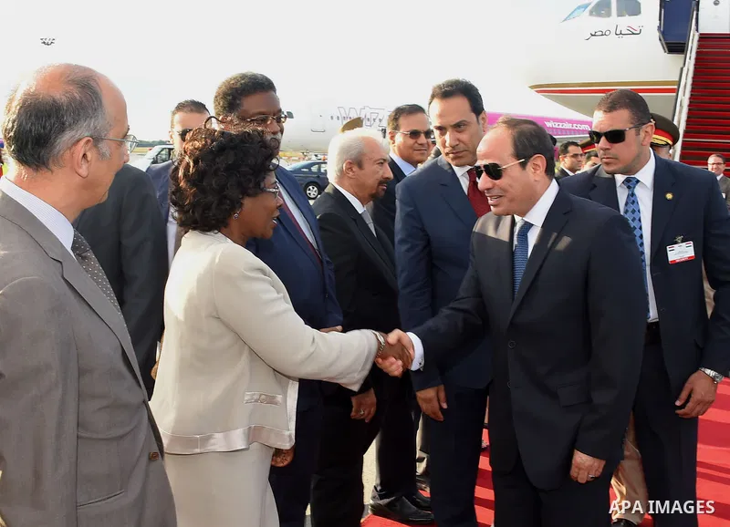 Egyptian President Abdel Fattah al-Sisi arrives to Budapest the capital of Hungary on July 02, 2017. Photo by Egyptian President Office
